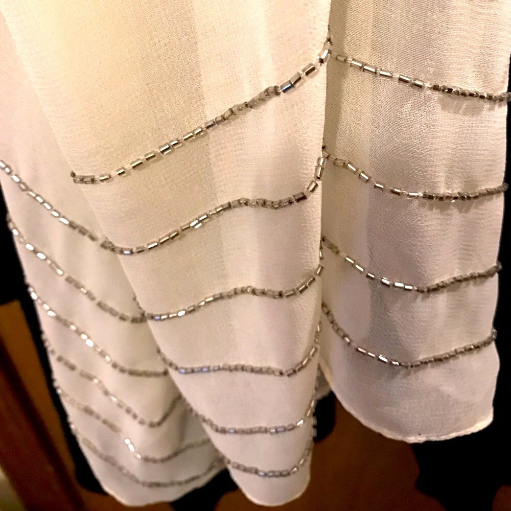 RSVP Cream Silver Sequins Scraf Wrap☝❤️